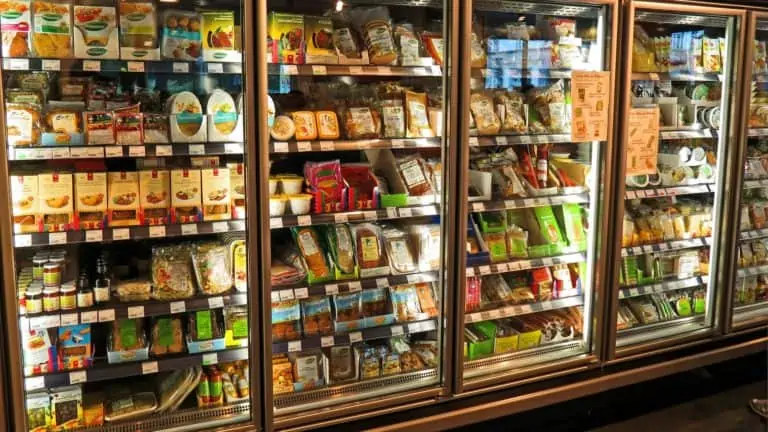 Refrigerated foods at grocery store